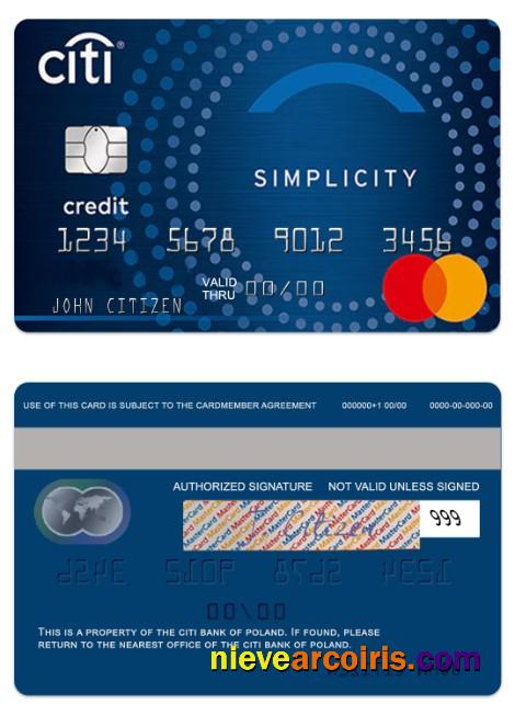 Poland CitiBank simplicity mastercard